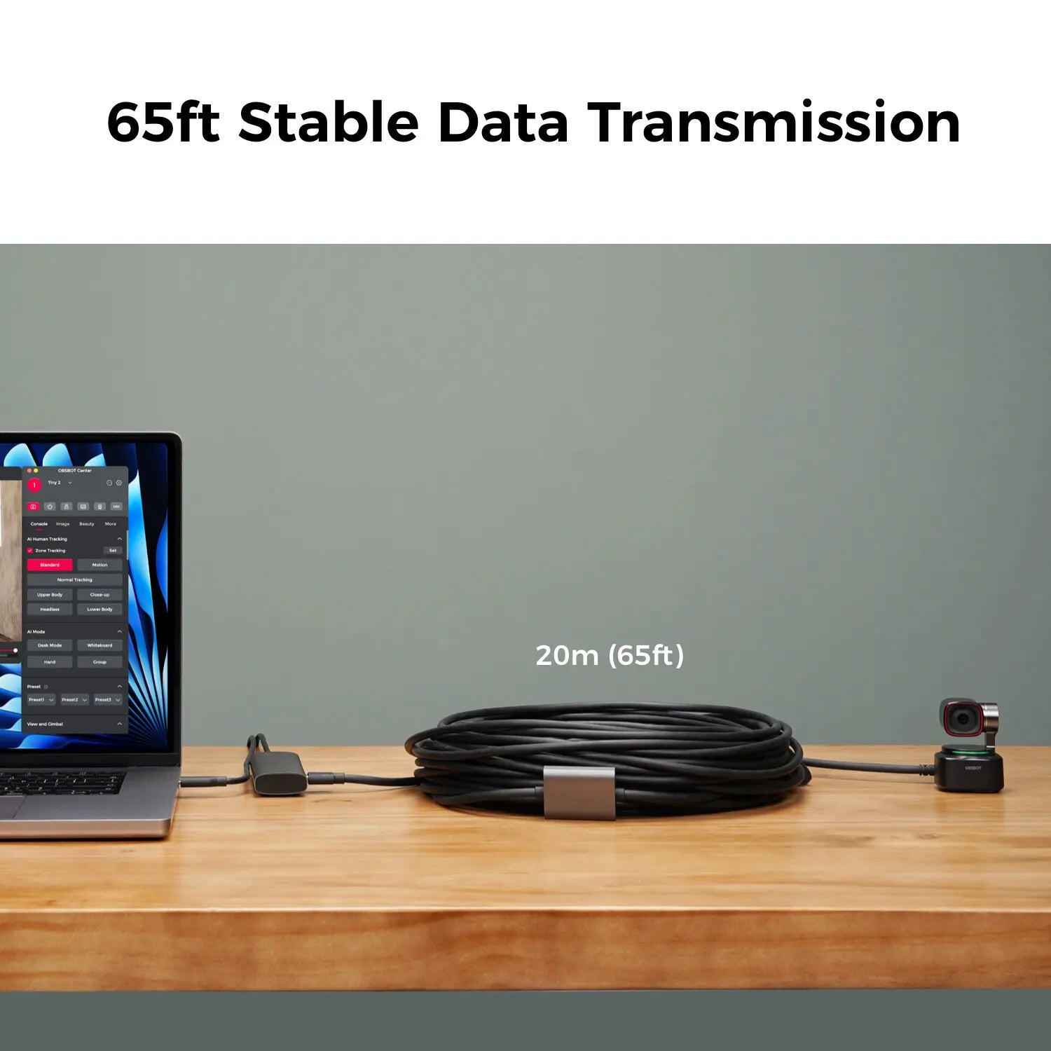 20m (65ft) USB-A to USB-C 3.0 Cable