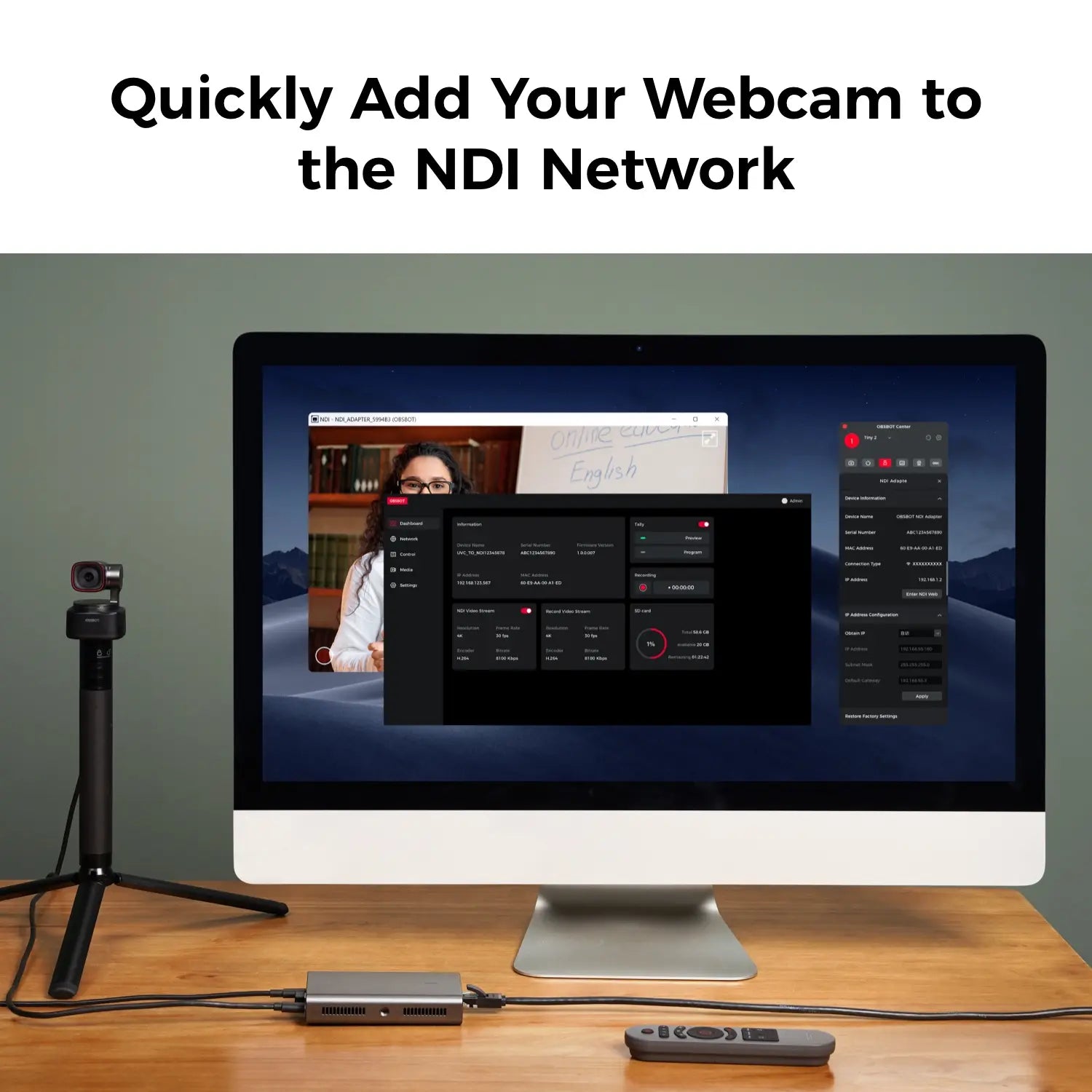 OBSBOT UVC to NDI Adapter