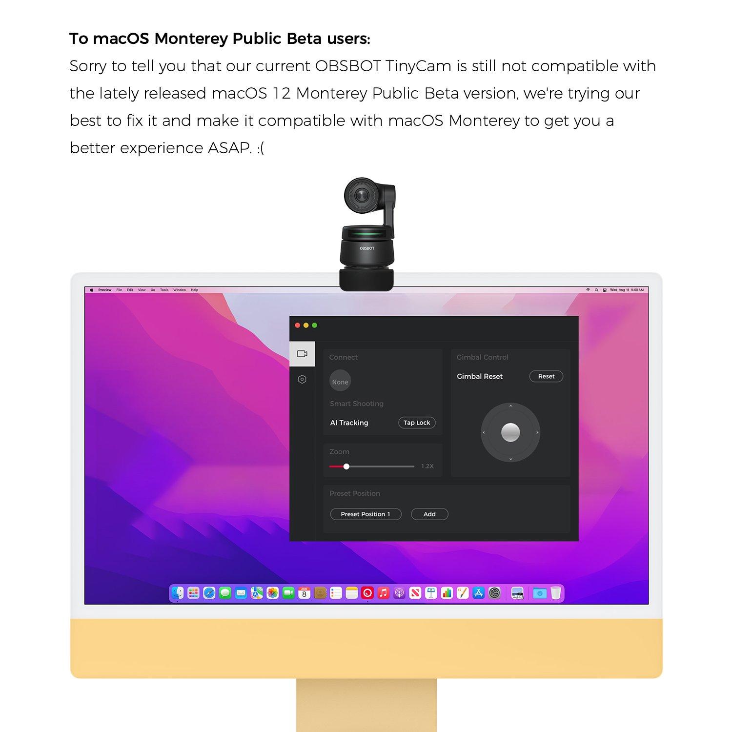 OBSBOT TINY 1080P AI Powered Auto Tracking PTZ Webcam