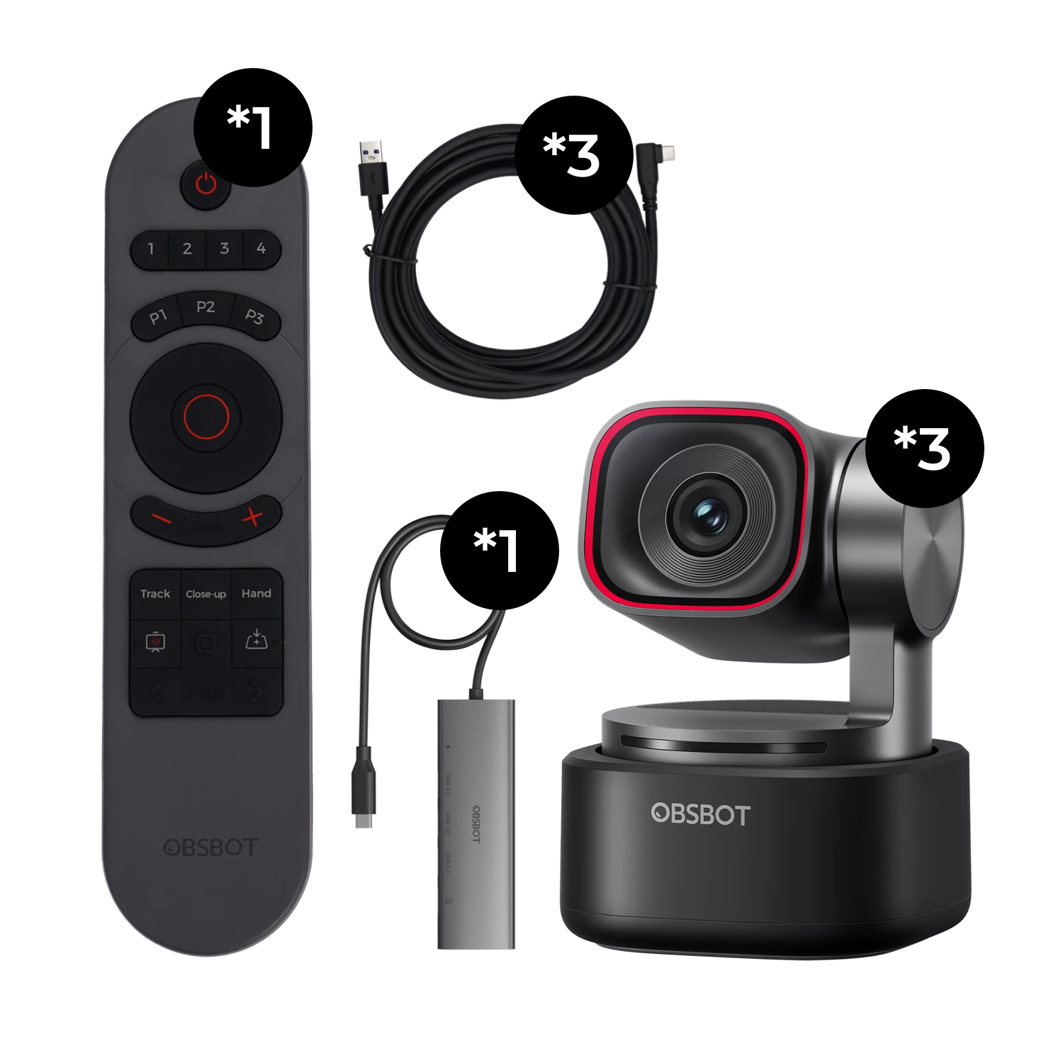 OBSBOT Tiny 3 AI-Powered Spatial Audio 4K PTZ Webcam